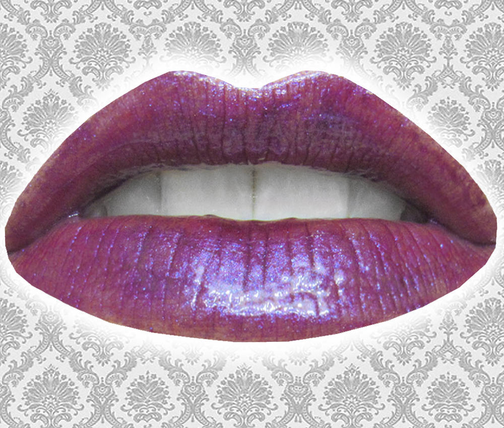 RHIANNON Lip Gloss Dark Purple Blue Sparkle Warm Purple