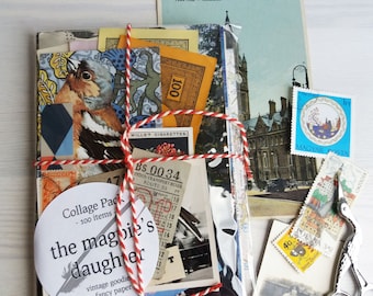 Paper Ephemera Collage Pack - 100 items to inspire - vintage and new paper - cut outs - pretty papers - gift for crafters
