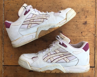 Asics Volleyball Court Shoes White Magenta Pink 90s 7.5
