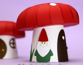 Paper Mushroom Gift Box - SVG Files - 3D Paper Mushroom Party Favor Gift Box