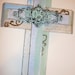 Double vintage Cross, handmade, gift under 40,jesus, home decor