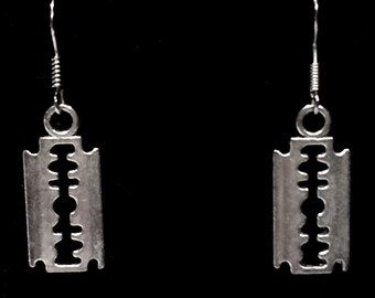 Silver Axe Earrings Handcrafted Hook Style Ear Wire & Hatchet