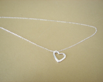 Sterling Silver Floating Heart Necklace