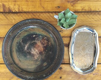 Vintage trays vintage decorative metal trays bohemian decorative trays