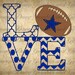 Cowboys Love cut file, silhouette, cricut, svg, decal, vinyl, digital file, football, sports, dallas, texas, quatrefoil, chevron, polka dot