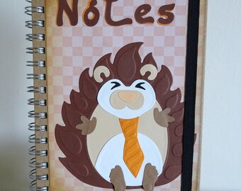 Hedgehog notebook, Nature book, Cute hedgehog jotter, Nature lovers gift, Stocking filler, C6 notebook, Lined journal, Mini journal,
