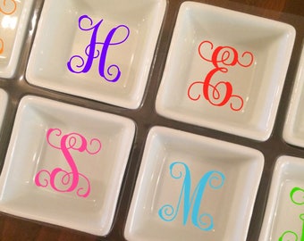 monogrammed dish personalized ring bridesmaid holder jewelry gifts hostess appreciation nurse valentine teacher gift