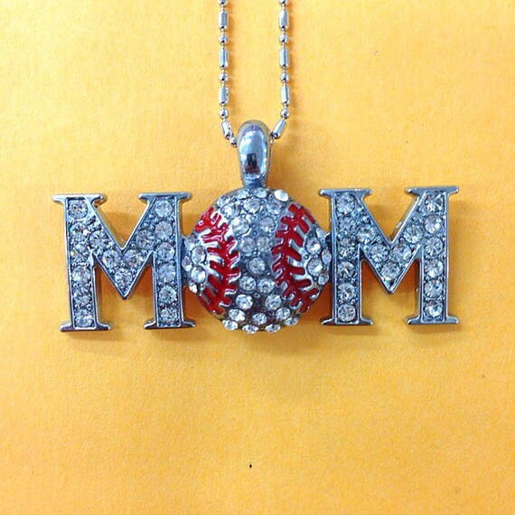 Rhinestone baseball mom necklace finding / bling baseball mom