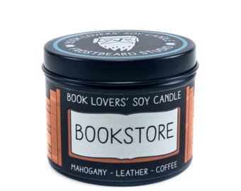 Bookstore - 4 oz Book Lovers' Soy Candle - Book Lover Gift - Scented Soy Candle - Frostbeard Studio