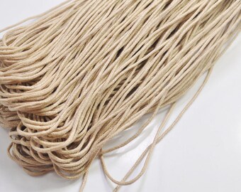 1.5mm Khaki Waxed Cotton Cord , 25 metres/50 metres Khaki Macrame Cord, Cotton Cording, Braided Cotton Cord, Jewelry Cord, GD278