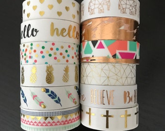 CLEARANCE! 18" SAMPLES of Foil washi tape (M85)