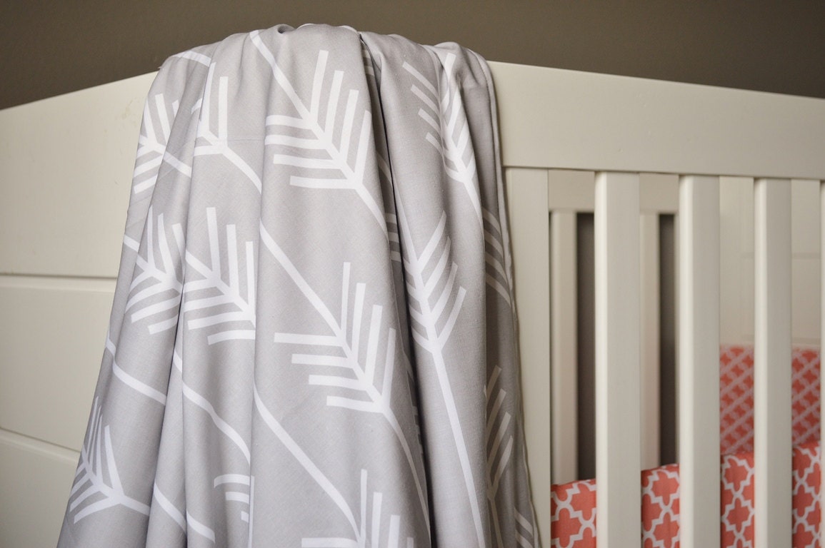 Crib Blanket Light Grey Arrow Crib Blanket Baby Blanket