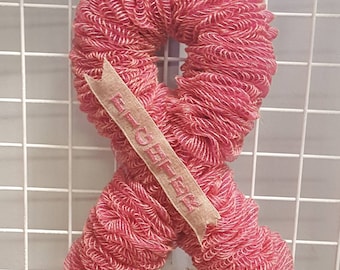 Breast Cancer Awareness Ribbon Wreath