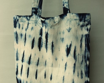 Natural Indigo Hand tie dyed canvas bag/Handmade/Tie dye