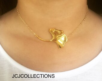 Ginkgo Leaf Necklace / Statement Necklace