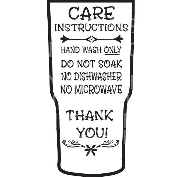 Download Free Printable Tumbler Care Instructions Layered Svg Cut File