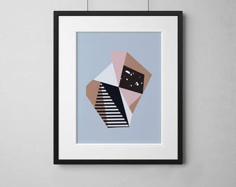 A4 Art Print • Wall Art • Abstract • Pastel • Collage • Modern • Art Print • Geometric • NEAPOLITAN