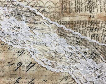 Soft White Scallop Floral Lace, Sewing, Trims, Collages, Junk Journals, Scrapbooks, Shabby Chic