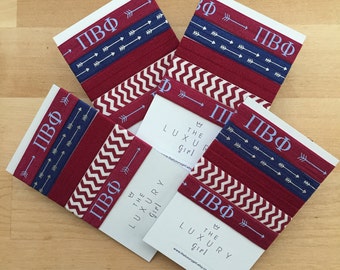 Pi Beta Phi Hair Ties; Sorority Hair Ties; Sorority Recruitment; Pi Beta Phi, Sorority Big Little; Sorority Gift; Pi Phi Accessories