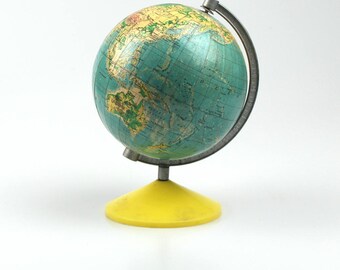 Vintage World Globe 80s 7inch diameter, School Earth globe
