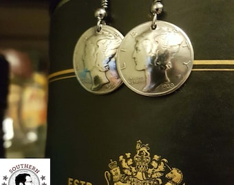 Vintage Mercury dime earrings
