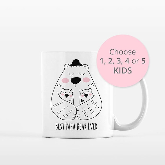 Papa Bear Mug, Dad Mug, New Dad Gift from Twins Triplets, Dad Birthday Gift, Dad Coffee Mug Cup, Fathers Day Gift from Kids, Fathers Day Mug