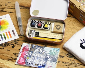 The Sketching Tin by Joan of Art. Everything you need to sketch and paint on the go in a pocket sized tin!