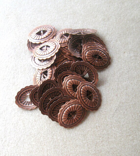 Antiqued Copper Concho Finding Western Wear Slotted