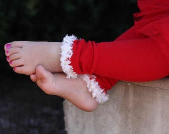 Red and White Christmas Baby Leg Warmers