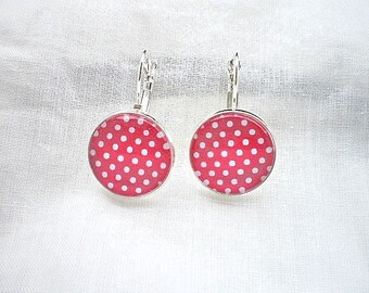 Red polka-dot earrings