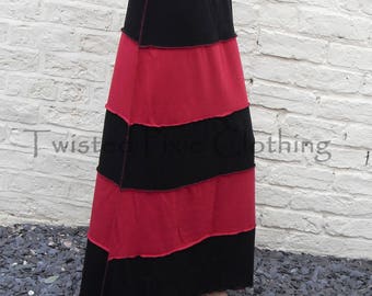 Gothic Long Stripy Skirt ~ Goth ~ Grunge ~ Alternative ~ Sizes 6 to 30 ~