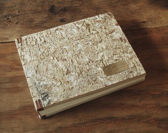 rustic guest book - custom birch bark cabin vacation home lake home mountain home guestbook memorial book -made to order