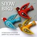 Snow Bird PDF pattern for a hand sewn wool felt ornament