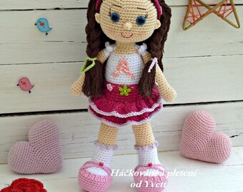 PATTERN - Doll Andy - crochet pattern, amigurumi pattern, PDF