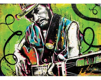 Merle Haggard - Okie from Muskogee - 18 x 12 High Quality Pop Art Print