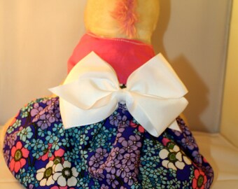 Handmade small dog dress, retro material