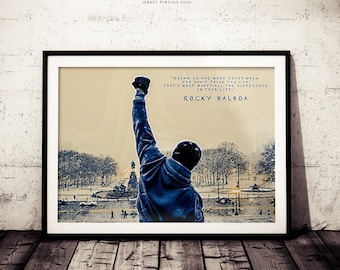 Rocky Inspirational Quote Fan Art Poster, Original Rocky Painting Print, Motivation Rocky Poster, Rocky Wall Decor, Rocky Balboa Art Print
