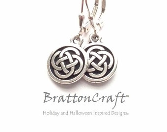 Silver Celtic Knot Earrings - Celtic Circle Earrings - Celtic Jewelry - Celtic Knot Jewelry - Irish Earrings - Scottish Earrings