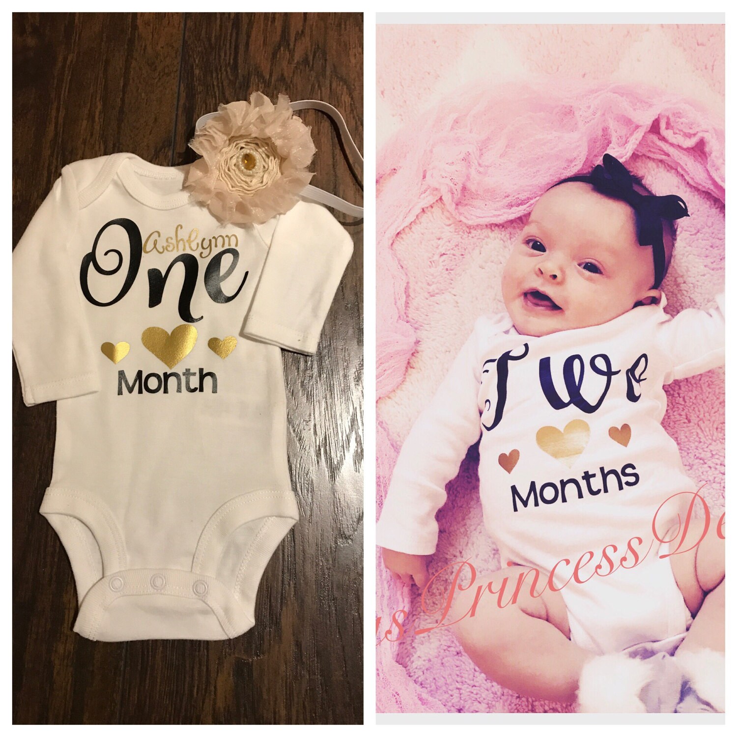 Adorable milestone onesies for baby's first yearMonth old