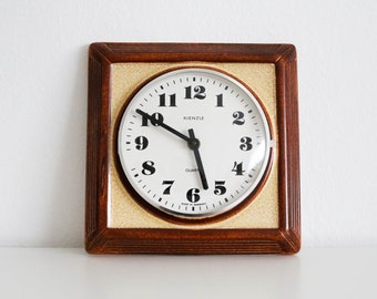 Kienzle ceramic Wall Clock from the 50s 60s, made in Germany, mechanical watch, vintage kitchen decor