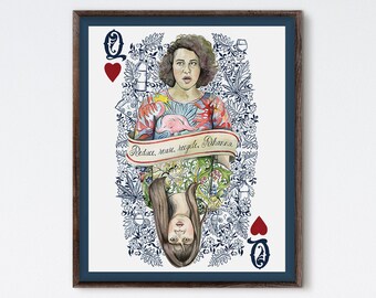 Two Queens - Broad City Painting - Broad City Portrait - Abbi Jacobson - Ilana Glazer - Broad City Portrait - Playing Card - Pop Culture Art