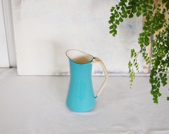 Vintage Dansk Kobenstyle Enamel Turquoise Pitcher Made in Denmark Jens Quistgaard Small