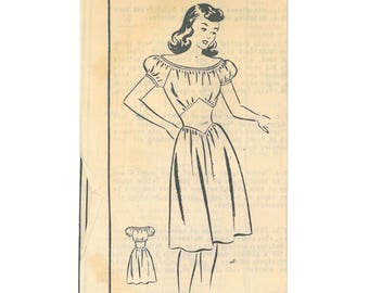 Very Rare Off Shoulder "Date Frock" Dirndl pattern - 1940 - Complete, original, Aldens #4642