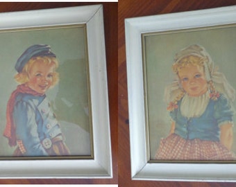 Set of 2 Anne Allaben Framed Prints "Katrina" & "Adrian" EG Co Inc
