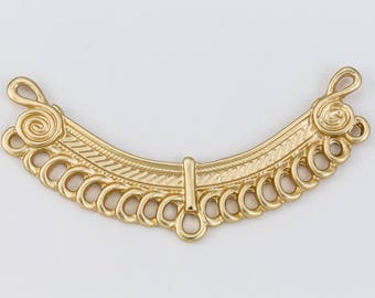 49mm Matte Gold Curved Collar Pendant with 21 Loops #MFA171