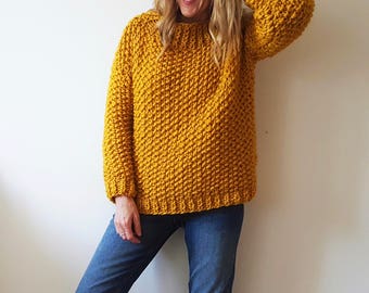 DIY Knitting Kit. Oversized Sweater Jumper Cardigan. Super Chunky Giant knit kit, Learn to knit, extreme pattern, Knitting kit K026
