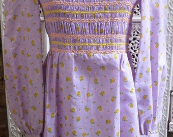 70s unworn floral spring dress