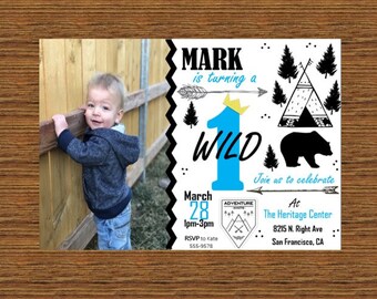 Wild One Invite for Boy Birthday/Baby Shower