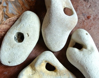 Holey Stones, 4pcs, Hag Stone, Hole Stones, Witch Stones, Stones For Crafts, Beach Pebbles, Craft Supplies, Beach Stones, Terrarium Stones