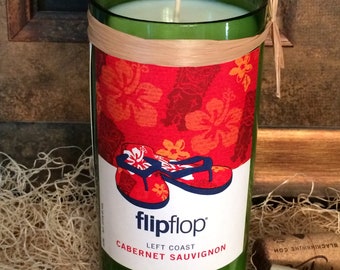 Recycled Wine Bottle Candle